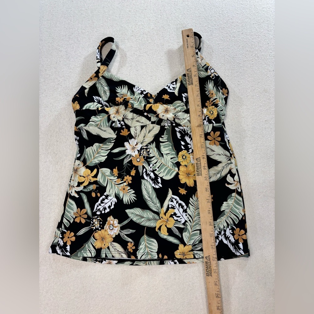 Sunseeker Floral Tankini Top 38B Black Tropical Swim Adjustable Straps - Picture 6 of 8